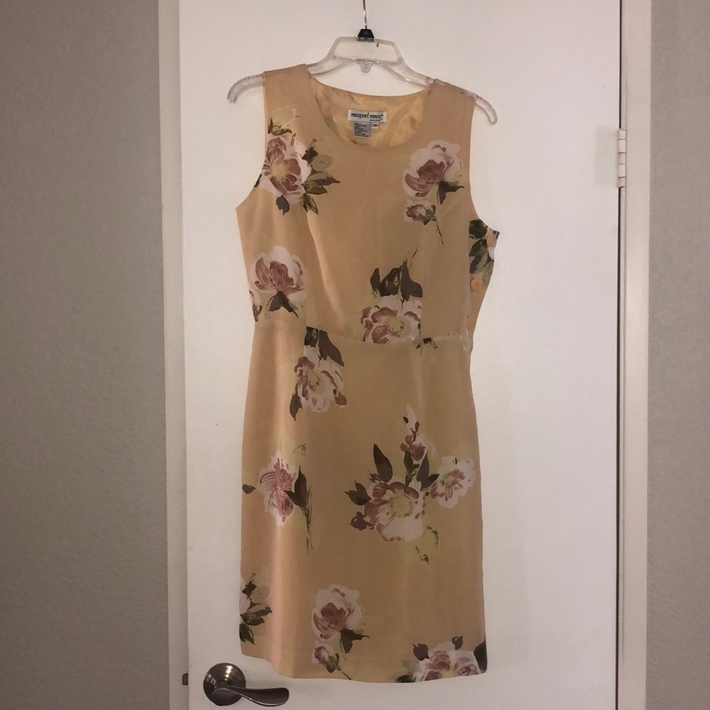 A pastel yellow colored dress.
